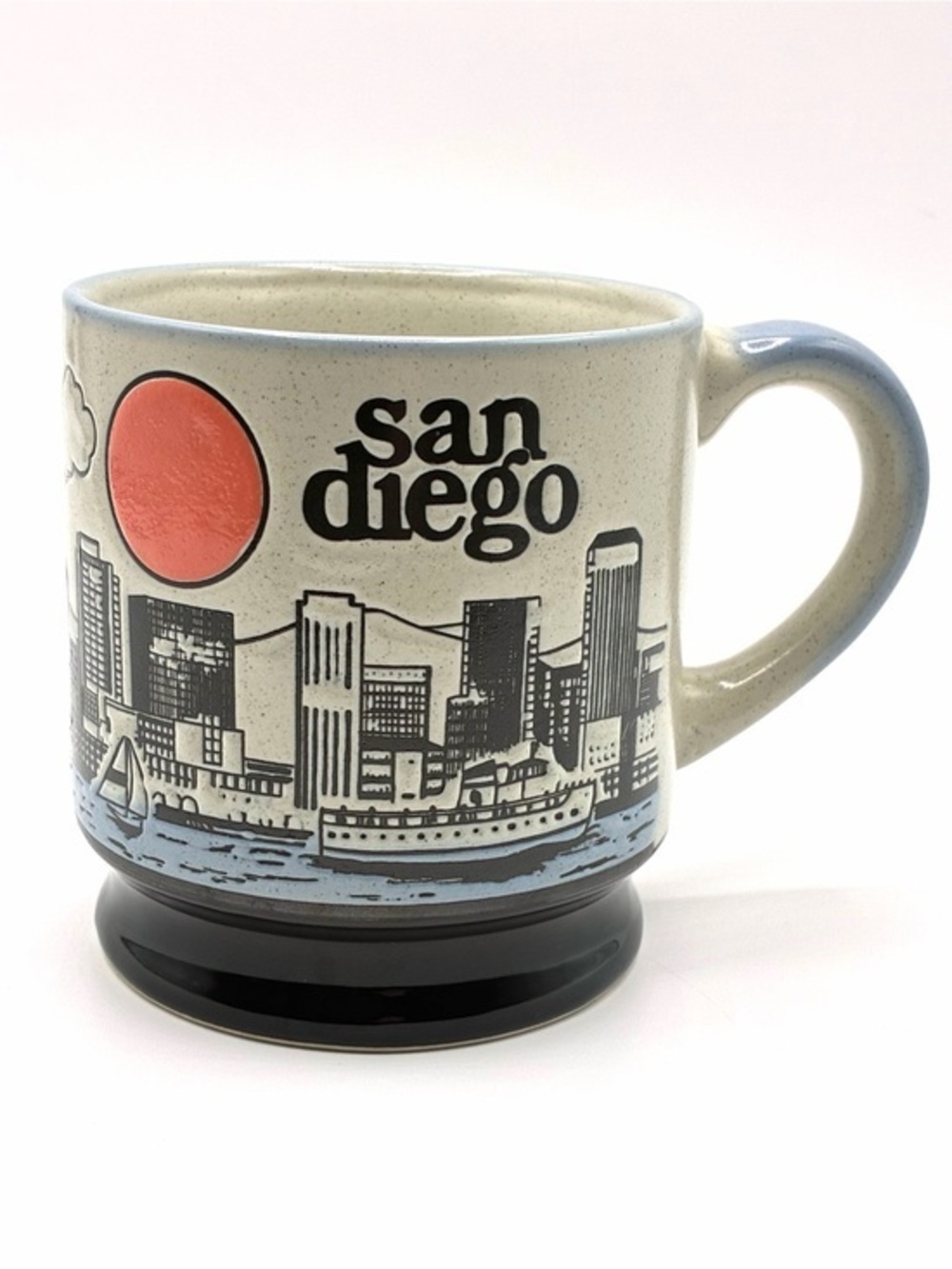 Vintage San Diego Skyline Mug Speckled Stoneware Retro Coffee Cup